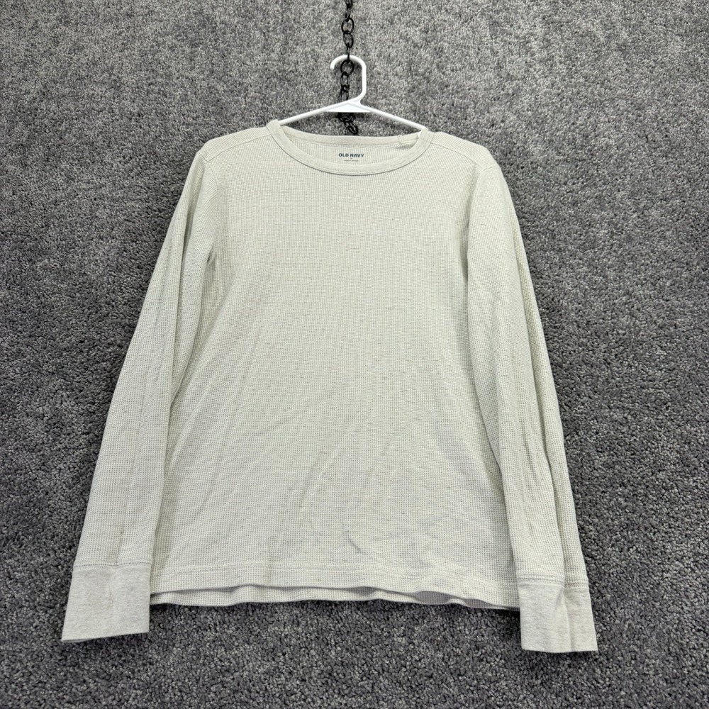 Old Navy Shirt Mens S Beige Waffle Knit Thermal Long Sleeve